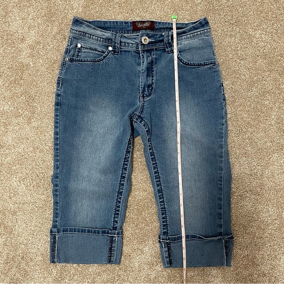 Angels Jeans 6 Medium Wash Shorts Capris Pocket Design Y2K - Picture 9 of 10